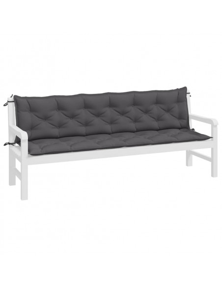 Cuscini per Panca 2 pz Antracite 200x50x7 cm in Tessuto Oxford