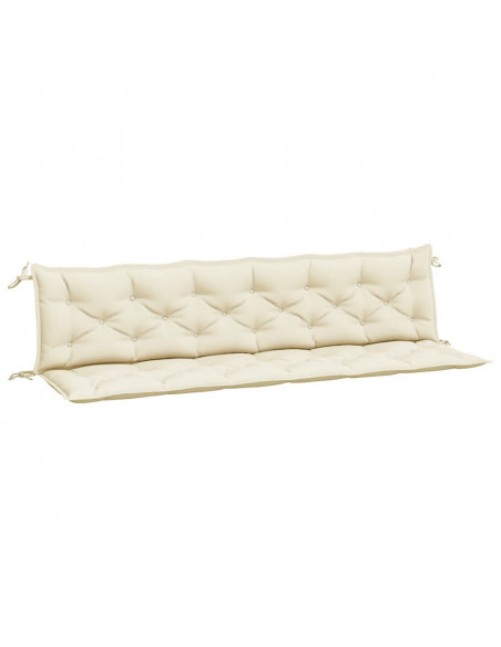 Cuscini Panca Giardino 2pz Bianco Crema 200x50x7 Tessuto Oxford