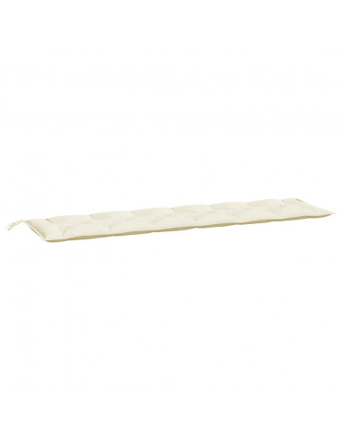 Cuscini Panca Giardino 2pz Bianco Crema 200x50x7 Tessuto Oxford