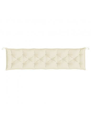 Cuscini Panca Giardino 2pz Bianco Crema 200x50x7 Tessuto Oxford