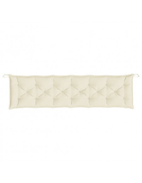 Cuscini Panca Giardino 2pz Bianco Crema 200x50x7 Tessuto Oxford