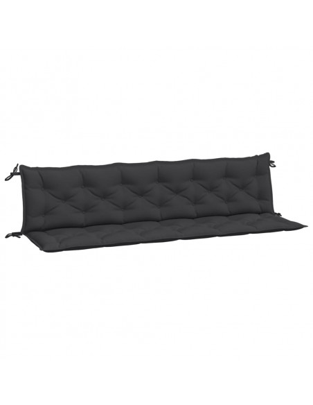 Cuscini per Panca 2 pz Neri 200x50x7 cm in Tessuto Oxford
