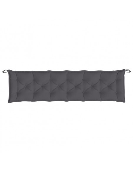 Cuscino per Panca Antracite 200x50x7 cm in Tessuto Oxford