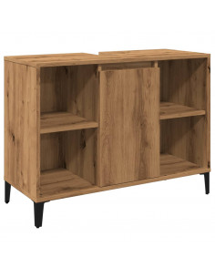 Mobile Lavabo Rovere Artigianale 80x33x60 cm Legno Multistrato 2