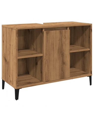 Mobile Lavabo Rovere Artigianale 80x33x60 cm Legno Multistrato