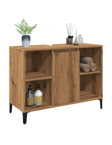 Mobile Lavabo Rovere Artigianale 80x33x60 cm Legno Multistrato