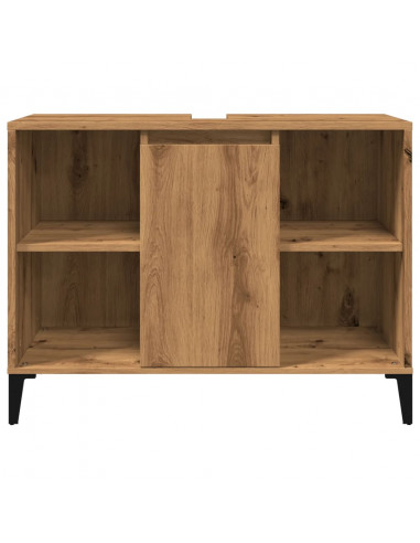 Mobile Lavabo Rovere Artigianale 80x33x60 cm Legno Multistrato