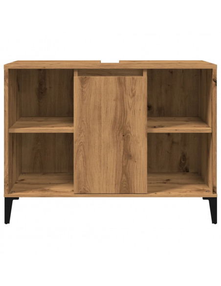 Mobile Lavabo Rovere Artigianale 80x33x60 cm Legno Multistrato