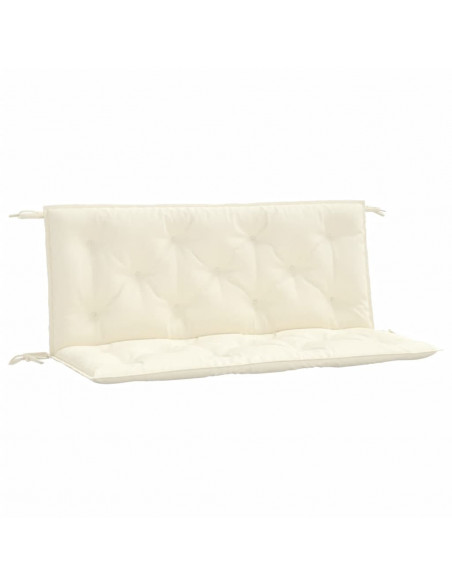 Cuscini Panca Giardino 2pz Bianco Crema 120x50x7 Tessuto Oxford