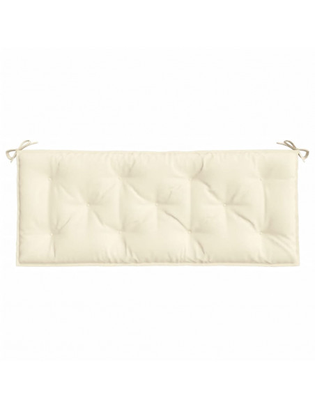 Cuscini Panca Giardino 2pz Bianco Crema 120x50x7 Tessuto Oxford