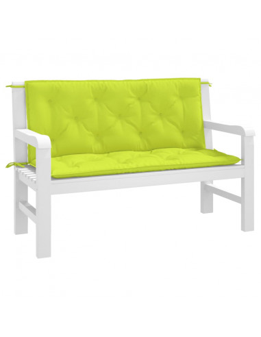 Cuscini per Panca 2 pz Verde Intenso 120x50x7 cm Tessuto Oxford