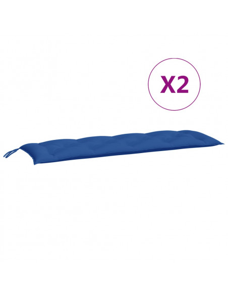 Cuscini per Panca 2 pz Blu 150x50x7 cm in Tessuto Oxford