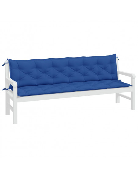 Cuscini per Panca 2 pz Blu 200x50x7 cm in Tessuto Oxford