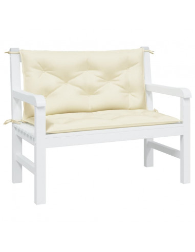 Cuscini Panca da Giardino 2 pz Crema 100x50x7 cm Tessuto Oxford