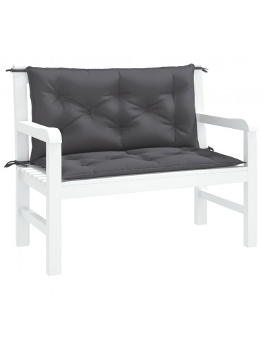 Cuscini Panca Giardino 2pz Antracite 100x50x7cm Tessuto Oxford