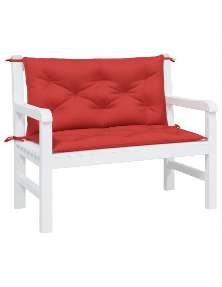 Cuscini per Panca 2 pz Rossi 100x50x7cm in Tessuto Oxford