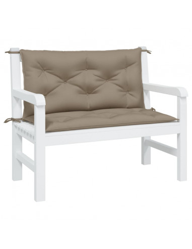 Cuscini Panca da Giardino 2pz Tortora 100x50x7cm Tessuto Oxford