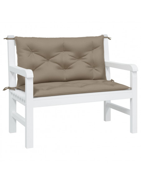 Cuscini Panca da Giardino 2pz Tortora 100x50x7cm Tessuto Oxford