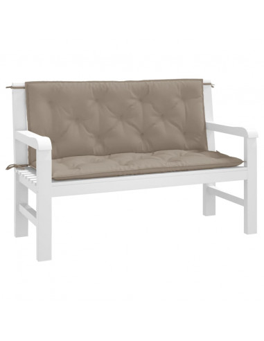 Cuscini per Panca 2 pz Tortora 120x50x7 cm in Tessuto Oxford