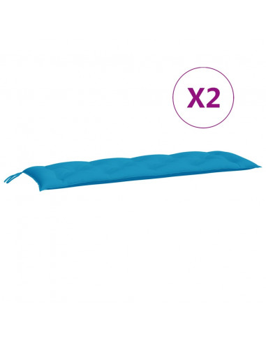 Cuscini per Panca 2 pz Azzurri 150x50x7 cm in Tessuto Oxford