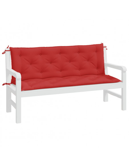 Cuscini per Panca 2 pz Rossi 150x50x7 cm in Tessuto Oxford