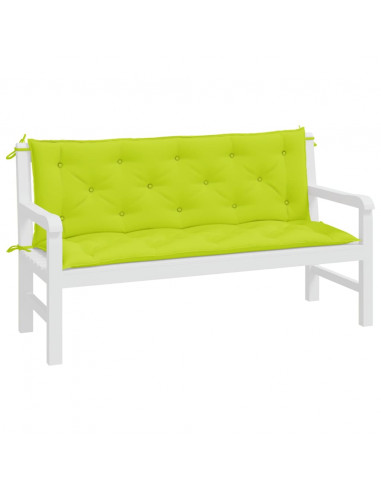 Cuscini per Panca 2 pz Verde Intenso 150x50x7 cm Tessuto Oxford