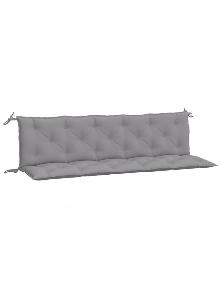 Cuscini Panca da Giardino 2pz Grigi 180x50x7cm Tessuto Oxford