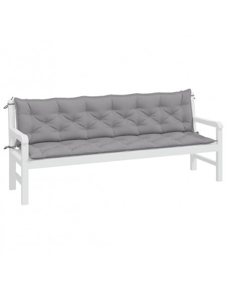 Cuscini per Panca 2 pz Grigi 200x50x7 cm in Tessuto Oxford