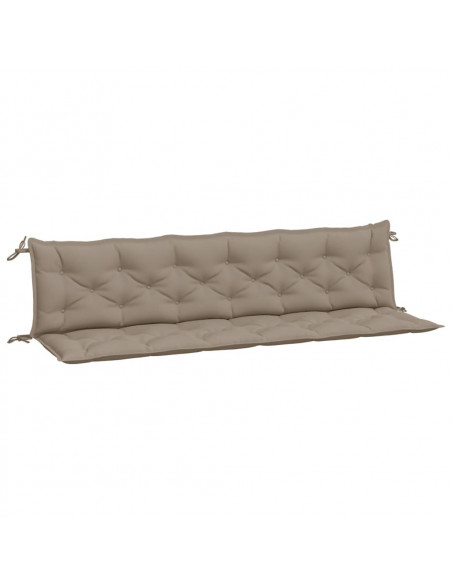 Cuscini Panca da Giardino 2pz Tortora 200x50x7cm Tessuto Oxford
