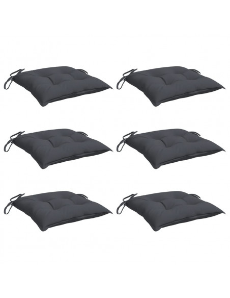 Cuscini per Sedia 6 pz Antracite 50x50x7 cm Tessuto Oxford