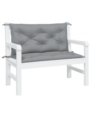 Cuscini Panca da Giardino 2pz Grigi 100x50x7cm Tessuto Oxford