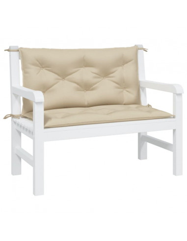 Cuscini Panca da Giardino 2pz Beige 100x50x7cm Tessuto Oxford