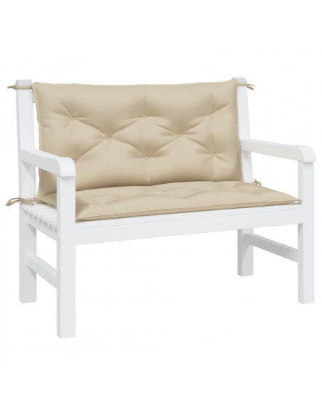 Cuscini Panca da Giardino 2pz Beige 100x50x7cm Tessuto Oxford