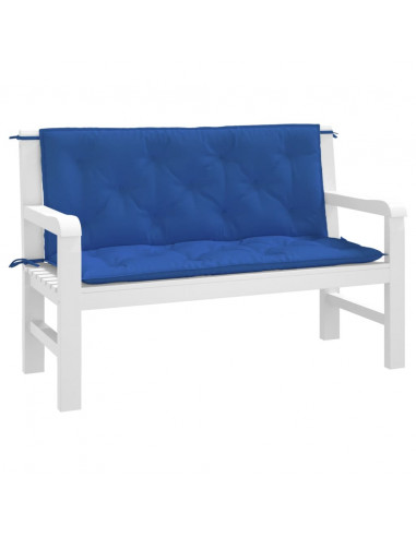Cuscini per Panca 2 pz Blu 120x50x7 cm in Tessuto Oxford