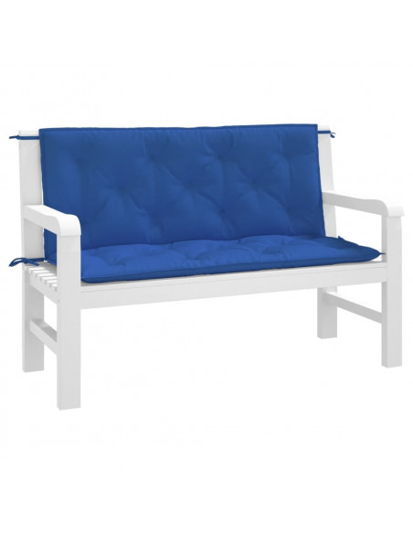 Cuscini per Panca 2 pz Blu 120x50x7 cm in Tessuto Oxford