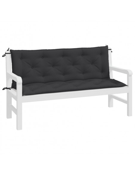 Cuscini per Panca 2 pz Nero 150x50x7 cm in Tessuto Oxford