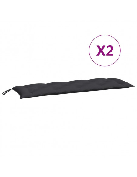 Cuscini per Panca 2 pz Nero 150x50x7 cm in Tessuto Oxford