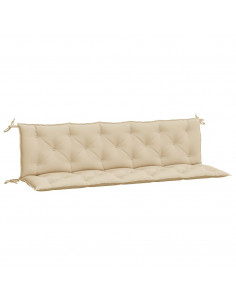 Cuscini Panca da Giardino 2pz Beige 180x50x7 cm Tessuto Oxford 2