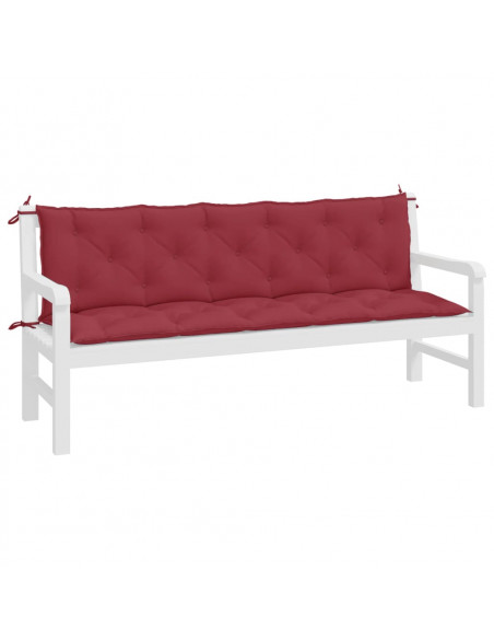 Cuscini per Panca 2 pz Rosso Vino 180x50x7 cm in Tessuto Oxford