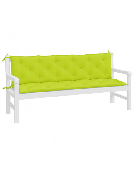 Cuscini per Panca 2 pz Verde Intenso 180x50x7 cm Tessuto Oxford