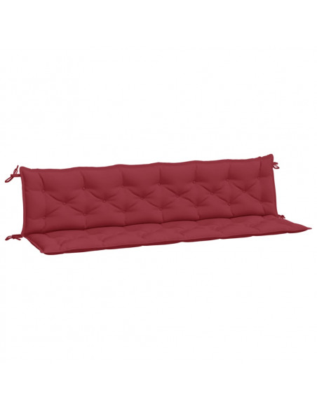 Cuscini per Panca 2 pz Rosso Vino 200x50x7 cm in Tessuto Oxford