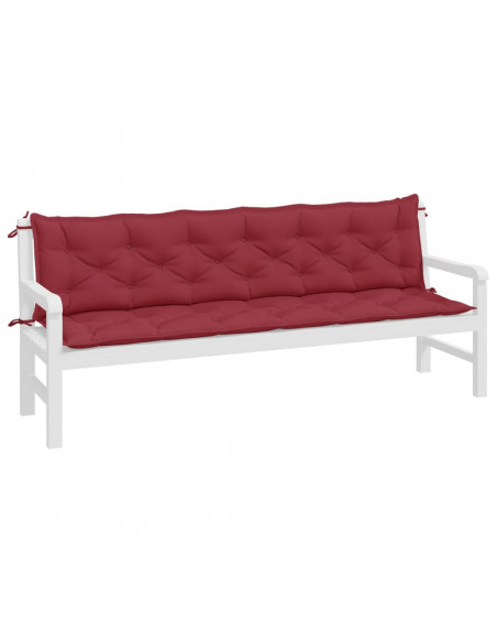 Cuscini per Panca 2 pz Rosso Vino 200x50x7 cm in Tessuto Oxford