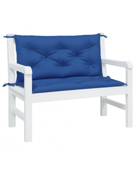Cuscini Panca Giardino 2pz Blu Reale 100x50x7 cm Tessuto Oxford