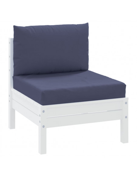 Cuscini per Pallet 2 pz Blu Marino in Tessuto