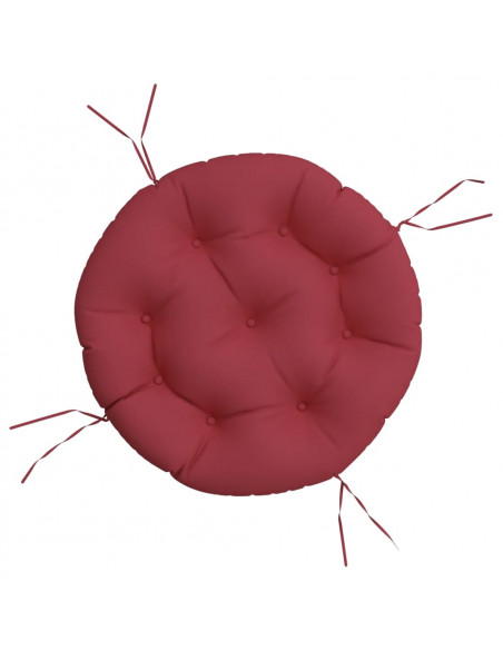 Cuscino Rotondo Rosso Vino Ø 60x11 cm in Tessuto Oxford