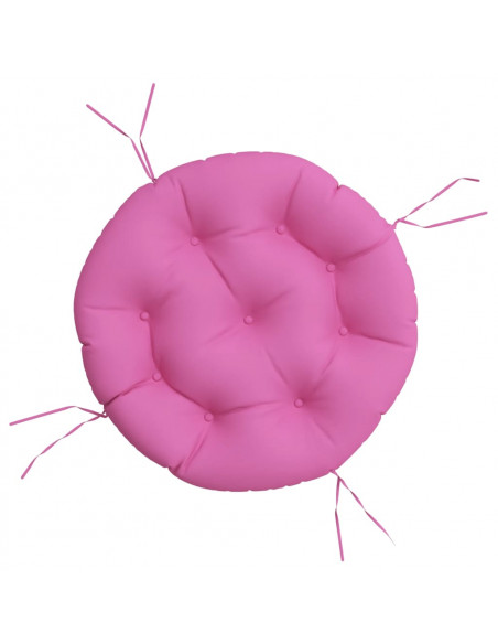 Cuscino Rotondo Rosa Ø 60x11 cm in Tessuto Oxford