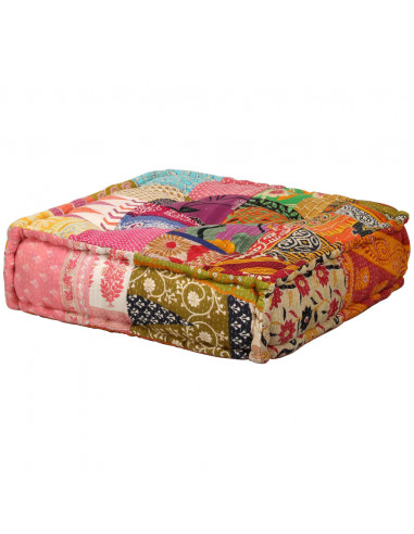 Pouf Modulare a 2 Posti in Tessuto Patchwork