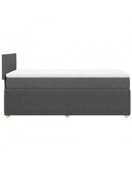Giroletto a Molle con Materasso Grigio Scuro 100x200 cm Tessuto