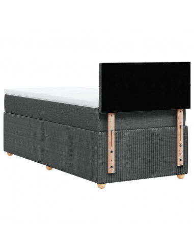 Giroletto a Molle con Materasso Grigio Scuro 100x200 cm Tessuto