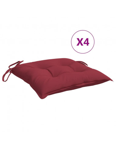 Cuscini per Pallet 4 pz Rosso Vino 50x50x7 cm Tessuto Oxford